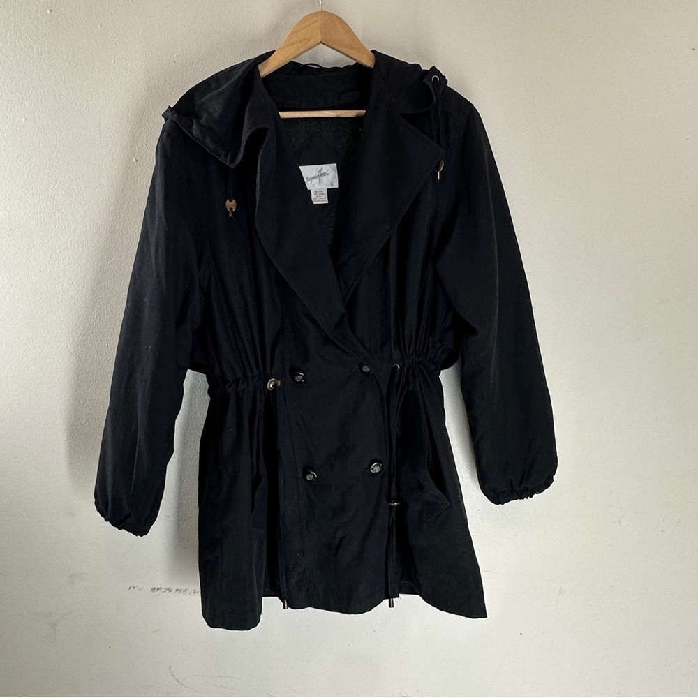 Jacqueline Ferrar Vintage Deep blue Trench Coat w/ Buttons, Women's Size M